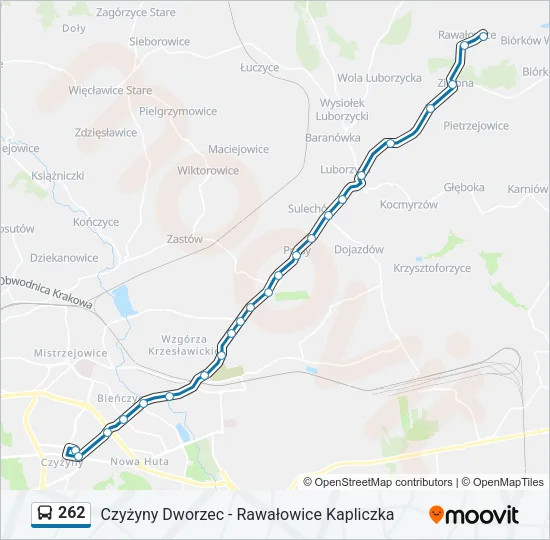 Автобус 262: карта маршрута