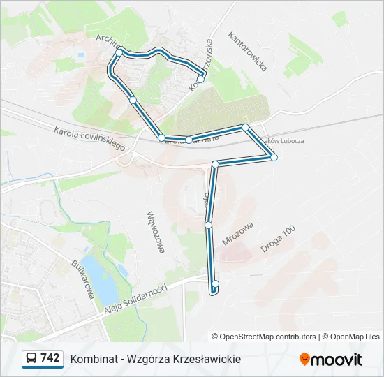 742 Bus Line Map