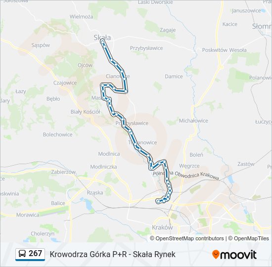 267 bus Line Map