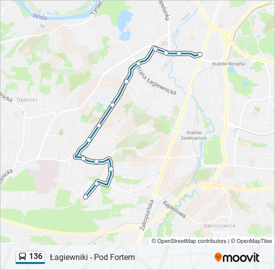 136 bus Line Map