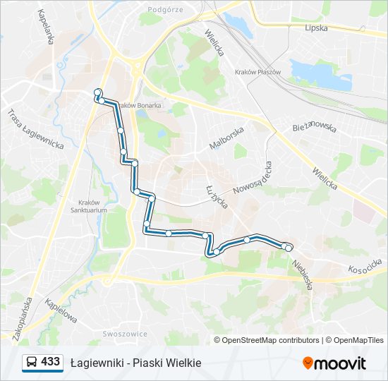 433 Bus Line Map