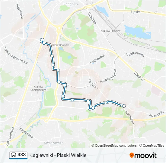 433 Bus Line Map