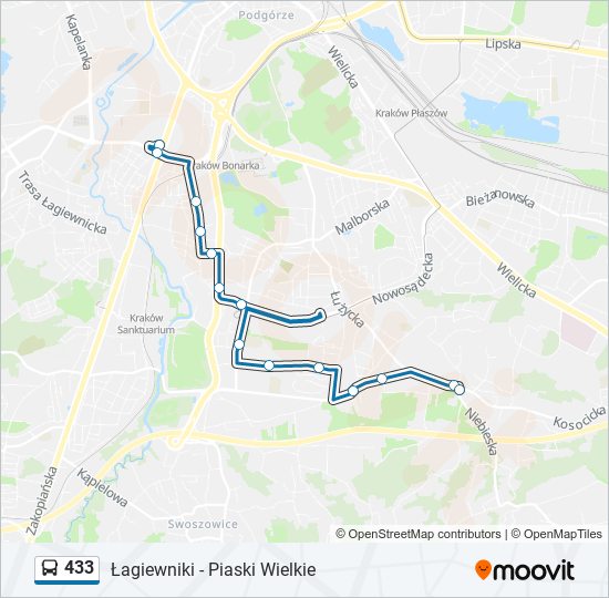 433 bus Line Map