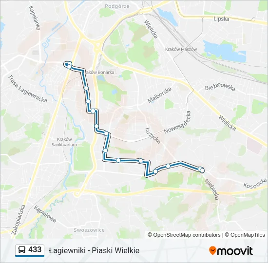 433 Bus Line Map