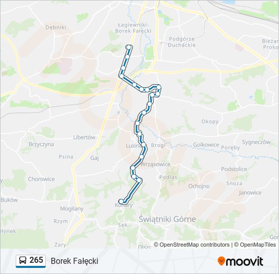 265 bus Line Map