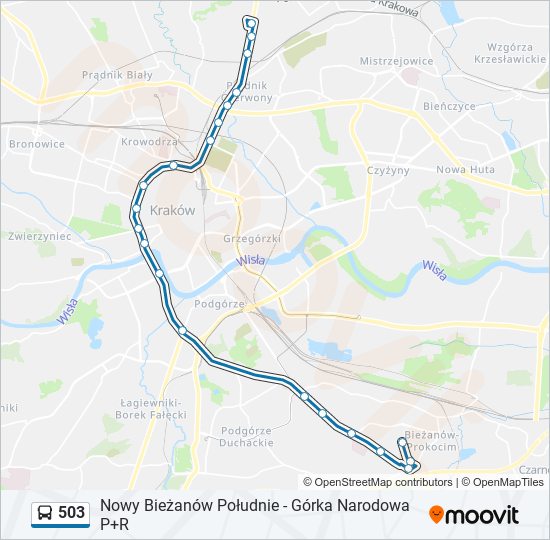 503 bus Line Map