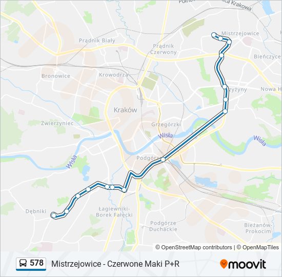 578 bus Line Map