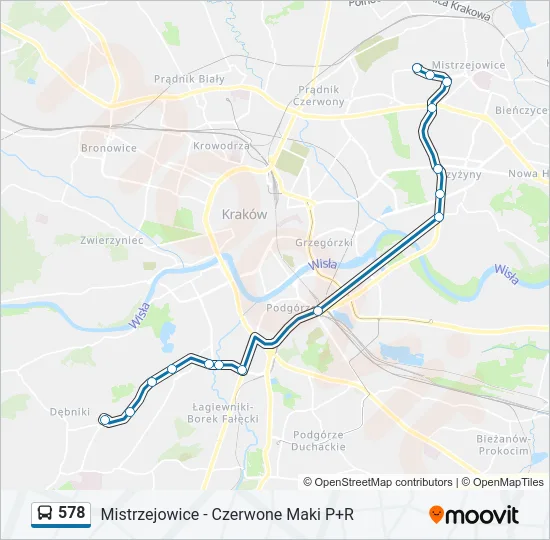 578 Bus Line Map