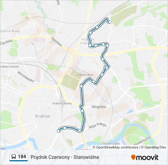 184 bus Line Map