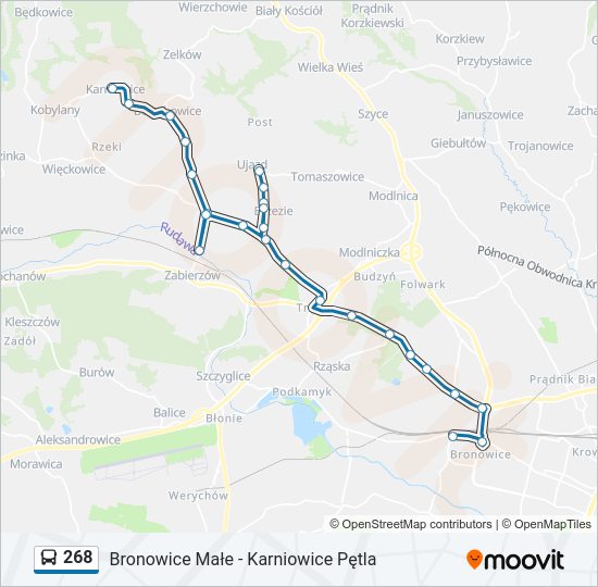 268 bus Line Map