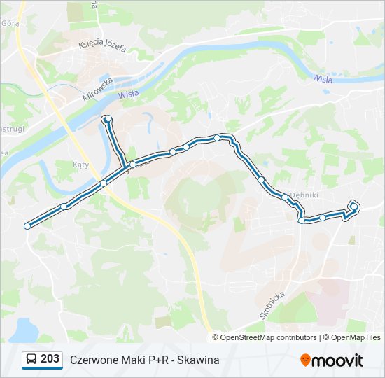 203 bus Line Map