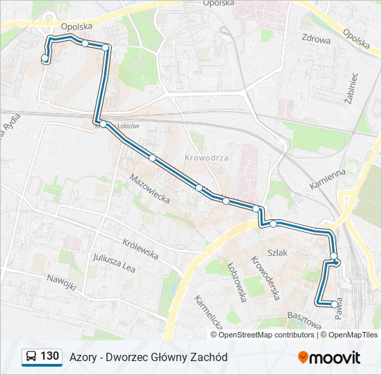 130 bus Line Map