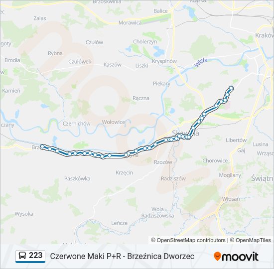 223 bus Line Map