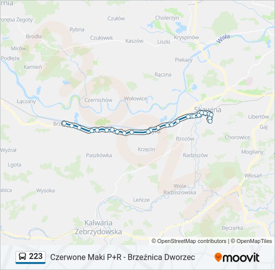 223 bus Line Map