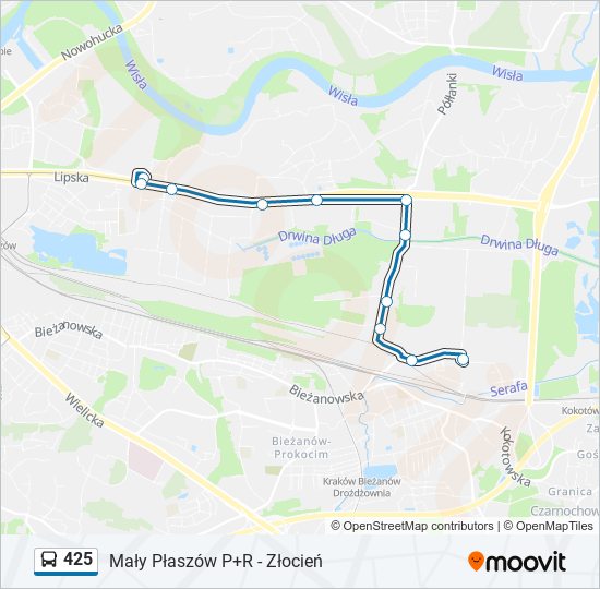 425 bus Line Map