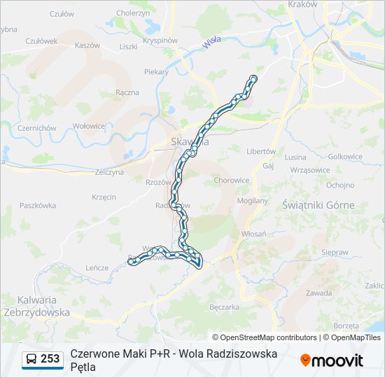 253 bus Line Map