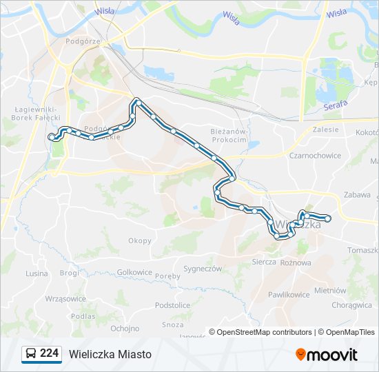 224 bus Line Map