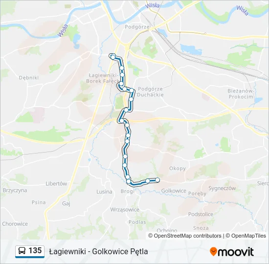 135 Bus Line Map