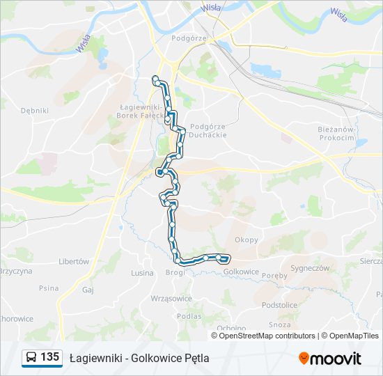 135 Bus Line Map