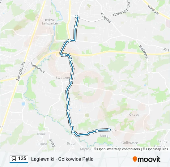 135 Bus Line Map