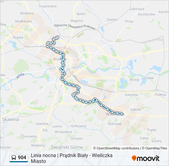 904 bus Line Map