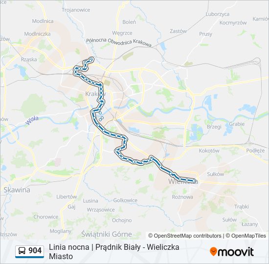 904 bus Line Map