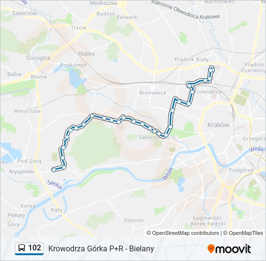 102 bus Line Map