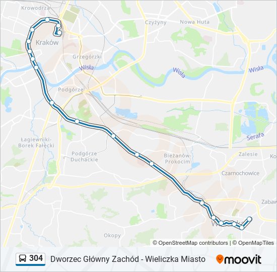 304 bus Line Map