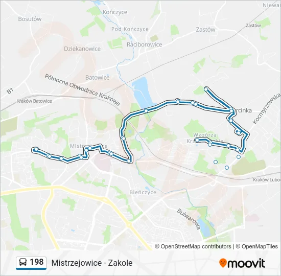 Автобус 198: карта маршрута