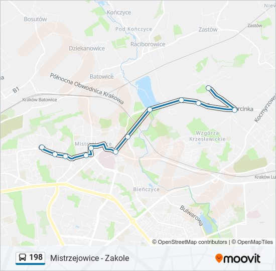 198 bus Line Map