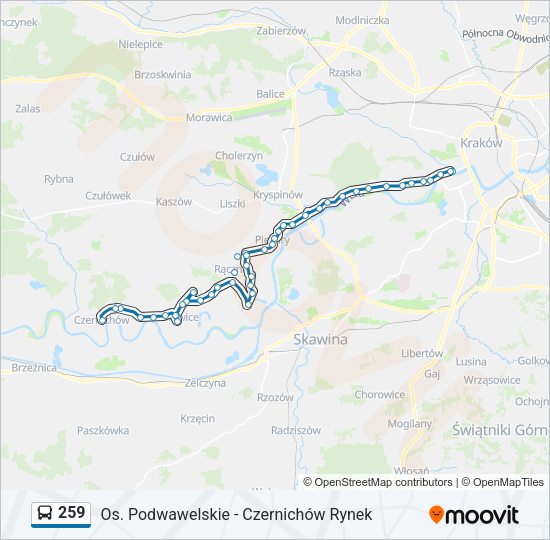 259 bus Line Map