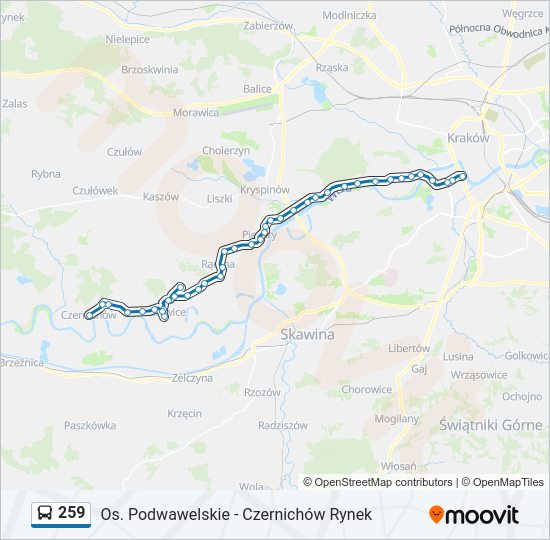 259 bus Line Map