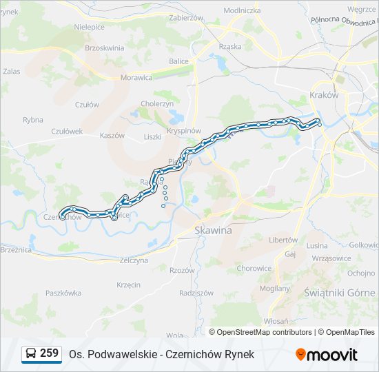 259 bus Line Map