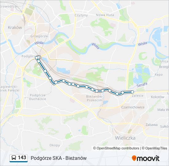 143 bus Line Map