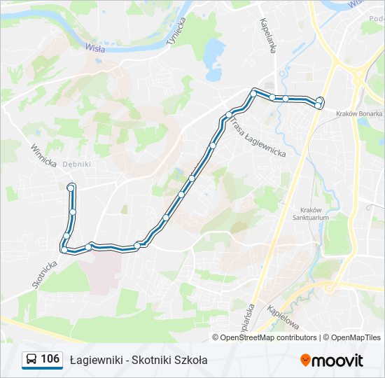 106 bus Line Map