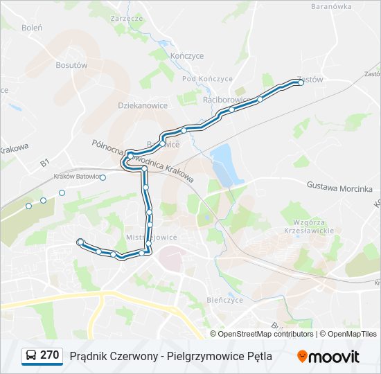 270 bus Line Map