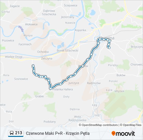 213 bus Line Map