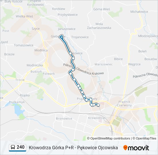 240 bus Line Map