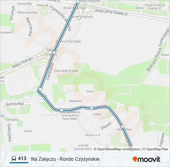 413 bus Line Map