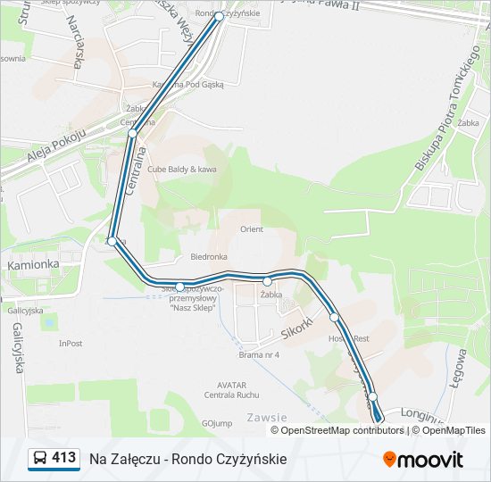 413 Bus Line Map