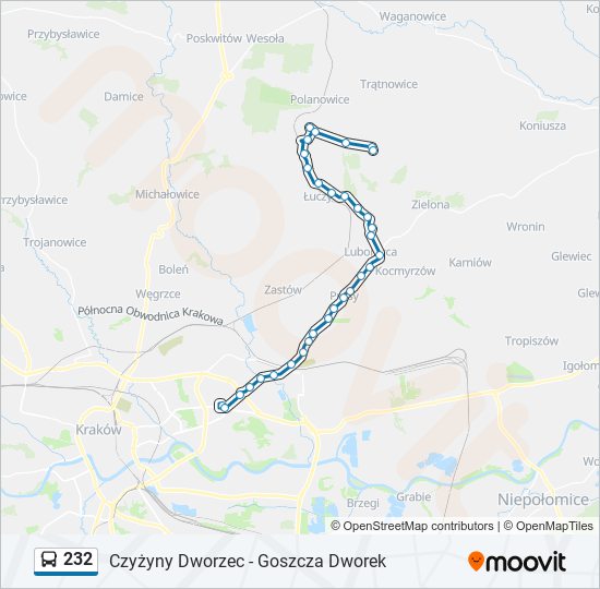 232 bus Line Map