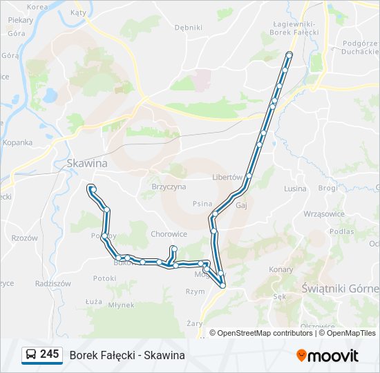 245 bus Line Map