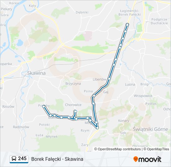 245 bus Line Map