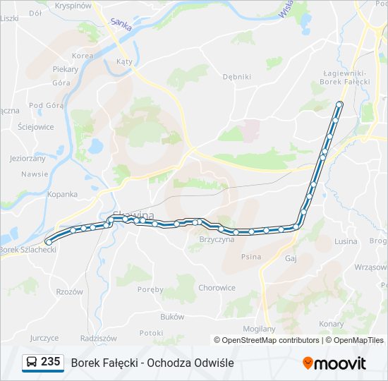 235 bus Line Map