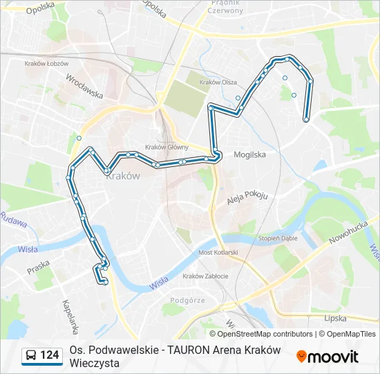 Автобус 124: карта маршрута