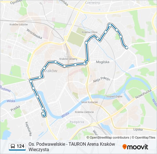 124 bus Line Map