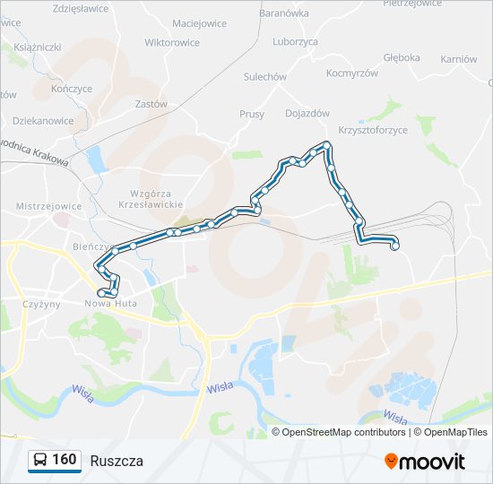 160 bus Line Map