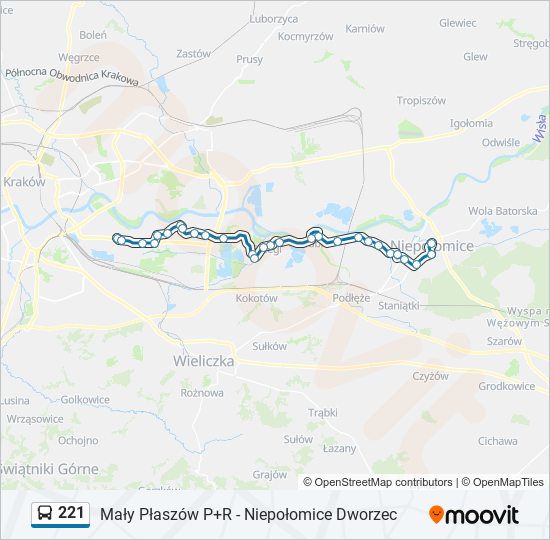 221 bus Line Map