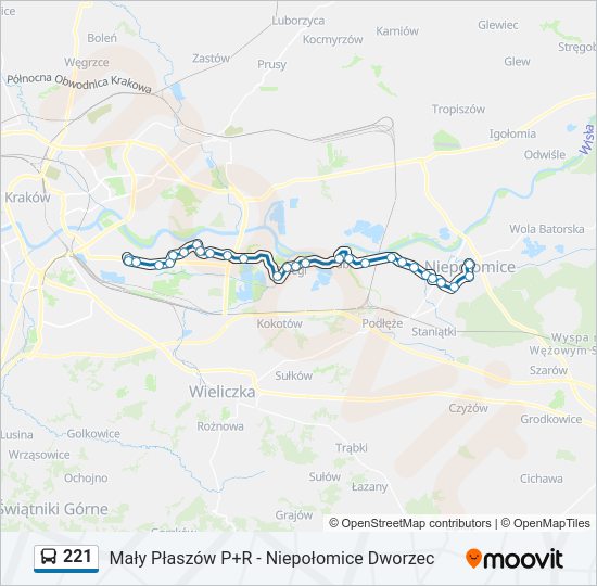 Автобус 221: карта маршрута