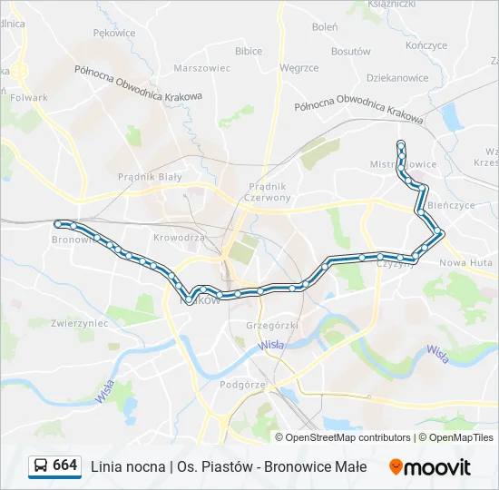 Автобус 664: карта маршрута